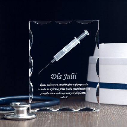 Statuetka Dla Pracownika Medycznego Pielęgniarki - grawer strzykawki i dedykacja