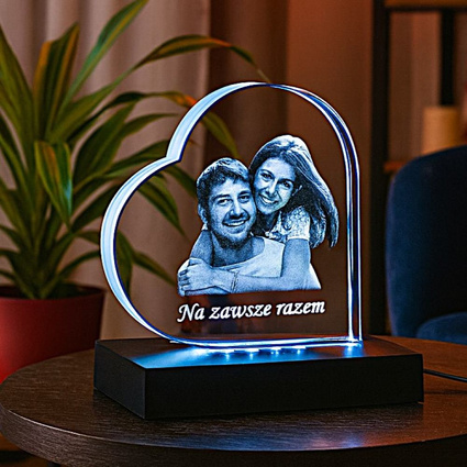 Personalizowana fotolampka 2D 110x110x20 mm ze zdjęciem | Statuetka LED