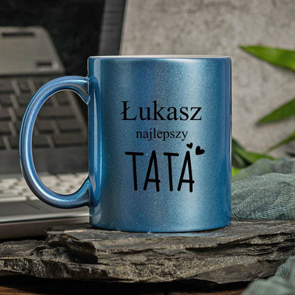 Kubek ceramiczny z nadrukiem NAJLEPSZY TATA + IMIĘ