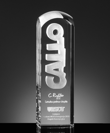 Statuetka biznesowa. GRAWER 3D w krysztale