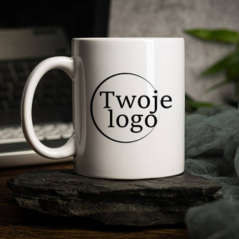 Kubek ceramiczny z nadrukiem LOGO FIRMOWE