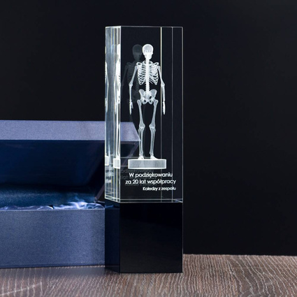 SZKIELET 3D grawer w statuetce Twoja dedykacja Upominek Dla Współpracownika