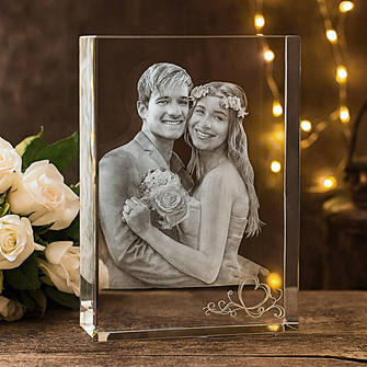 Fotokryształ 3D olbrzymi - 200x270x100 mm - zdjęcie pary osób Ślub Rocznica