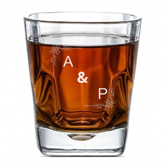 Szklanka do whisky DLA PARY z grawerem MONOGRAMÓW