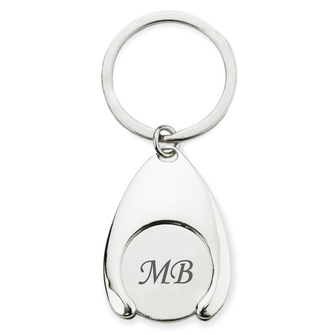 Brelok z żetonem do wózka – GRAWEROWANE INICJAŁY