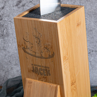 Stojak do noży DLA KUCHARZA z grawerem PREZENT NA IMIENINY URODZINY