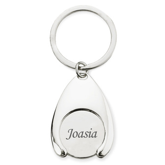 Brelok z żetonem i grawerem – praktyczny PREZENT DLA ZAKUPOHOLIKA