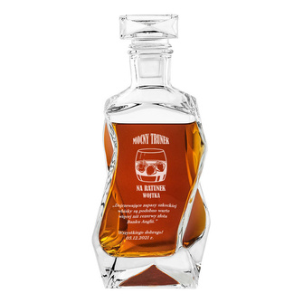Karafka do whisky z grawerem MOCNY TRUNEK NA RATUNEK + IMIĘ