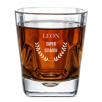 Szklanka do whisky z grawerem SUPER DZIADEK LEON
