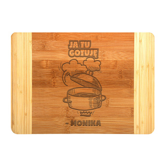 PREZENT DLA NIEJ duża deska do krojenia z grawerem JA TU GOTUJĘ + IMIĘ