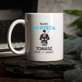 Kubek z nadrukiem KAWALER DO WZIĘCIA na WIECZÓR KAWALERSKI