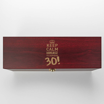 Pudełko do wina z akcesoriami KEEP CALM na urodziny