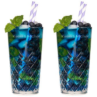 Zestaw 2 szklanek do drinków 470 ml z grawerem – personalizowany prezent DLA PARY