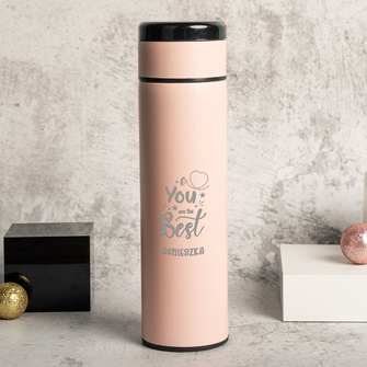 Personalizowana butelka termiczna różowa z grawerem "You are the Best" + Imię