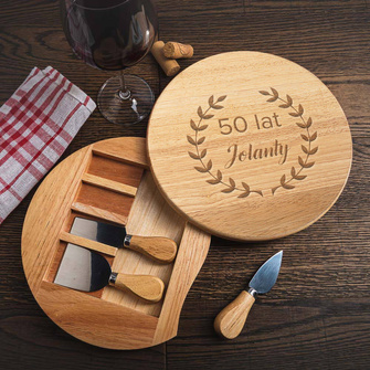 Deska do serów z nożami na prezent DLA NIEJ z okazji 50 URODZIN