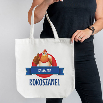 Torba na zakupy z NADRUKIEM KOKOSZANEL i IMIĘ prezent dla NIEJ