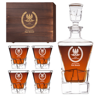 Zestaw do whisky z grawerem dla pracownika STRAŻY OCHRONY KOLEI 