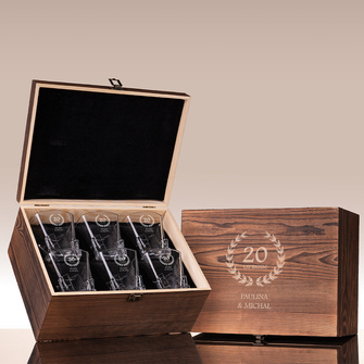 Personalizowane Szklanki Lodowe na 20 ROCZNICĘ ŚLUBU w eleganckiej skrzynce