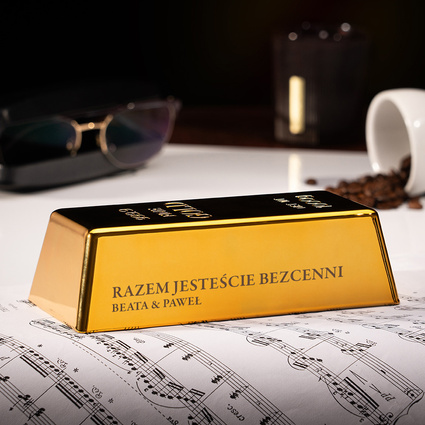 Sztabka złota z grawerem „Razem jesteście bezcenni" PREZENT NA ŚLUB ROCZNICĘ