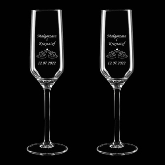 2 kieliszki do szampana na prezent DLA PRZYJACIÓŁ na ŚLUB ROCZNICĘ
