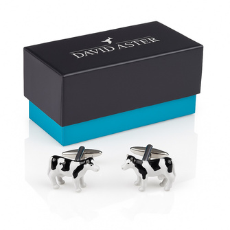 Spinki do mankietów KROWY – stal szlachetna, prezent DLA HODOWCY BYDŁA