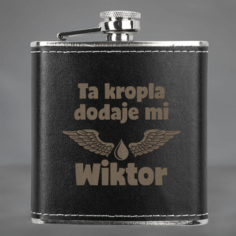 Personalizowana piersiówka w skórze z TWOIM GRAWEREM