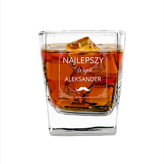 Szklanka do whisky z grawerem NAJLEPSZY WUJEK + IMIĘ  na prezent