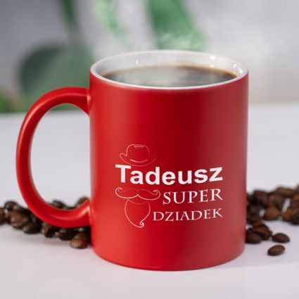 Grawerowany kubek ceramiczny DLA DZIADKA – personalizowany Imieniny, Dzień Dziadka
