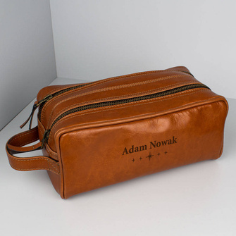 Elegancka skórzana kosmetyczka DLA NIEGO personalizacja grawerem