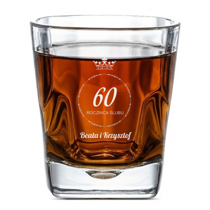 Szklanka do whisky 60 ROCZNICA ŚLUBU z grawerem