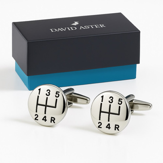 Spinki do mankietów SCHEMAT ZMIANY BIEGÓW – prezent DLA KIEROWCY