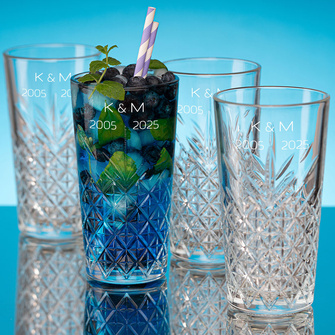 Zestaw 4 szklanek do drinków 470 ml z grawerem – PREZENT NA ROCZNICĘ
