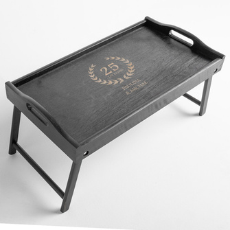 Stolik śniadaniowy z grawerem DLA PARY – prezent NA ROCZNICĘ ŚLUB I ŚWIĘTA