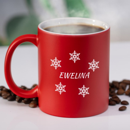 Kubek ceramiczny z grawerem NA ZIMOWE WIECZORY – personalizowany DLA NIEJ