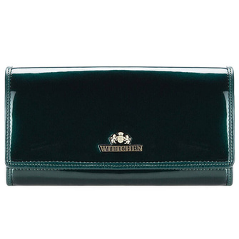 Elegancki zielony portfel damski Wittchen z personalizacją - na prezent