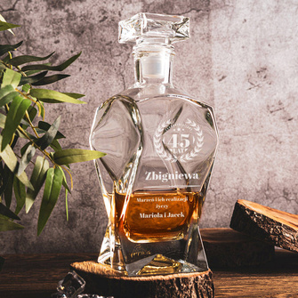 Karafka łamana do whisky PREZENT NA 45 URODZINY z grawerem