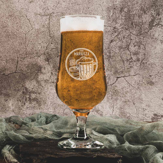 Pokale do piwa z grawerunkiem PIWO + IMIĘ na prezent