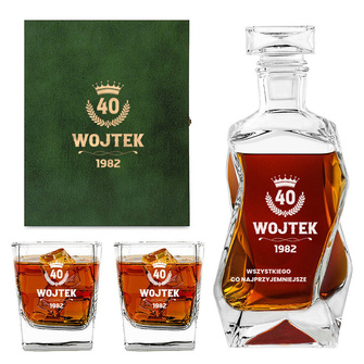 PREZENT NA 40-tkę - zestaw do whisky z Twoim grawerem