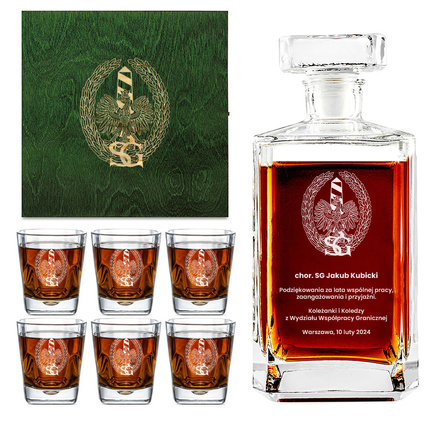 Prezent dla strażnika Straży Granicznej - zestaw do whisky z grawerem
