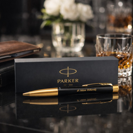 Długopis PARKER Złoty z grawerem z okazji zdobycia stopnia naukowego