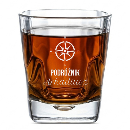 Szklanka do whisky z grawerem DLA PODRÓŻNIKA na prezent 