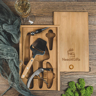 Prezent biznesowy z logiem - Zestaw do serów i wina w etui