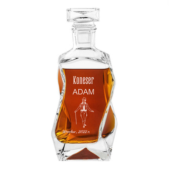 Karafka łamana DLA KONESERA WHISKY grawerowana