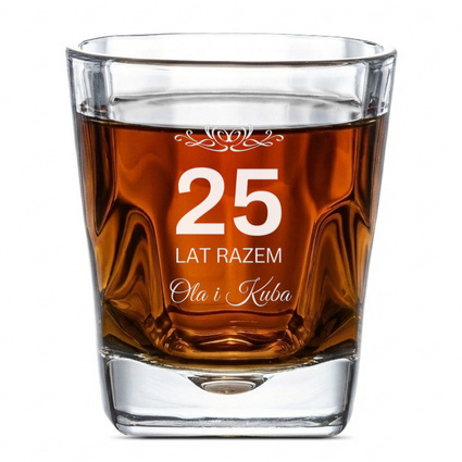 PERSONALIZOWANA szklanka do whisky z okazji 25 ROCZNICY ŚLUBU