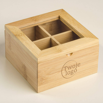 Pudełko bambusowe na herbatę GRAWER LOGA FIRMOWEGO