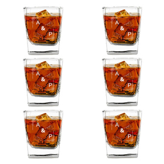 Komplet 6 szklanek do whisky z grawerem inicjałów PREZENT DLA PARY