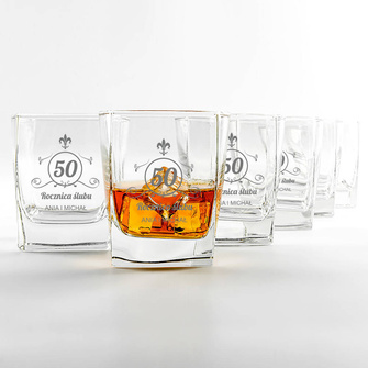 Szklanki do whisky 6 sztuk na prezent na ZŁOTE GODY