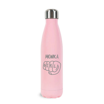 Butelka termiczna różowa z grawerem - GIRL