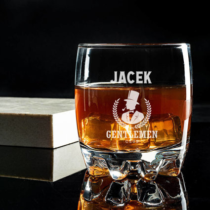 PERSONALIZOWANA szklanka do whisky z grawerem DLA GENTLEMENA + IMIĘ