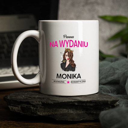 Personalizowany kubek z nadrukiem PANNA NA WYDANIU + IMIĘ